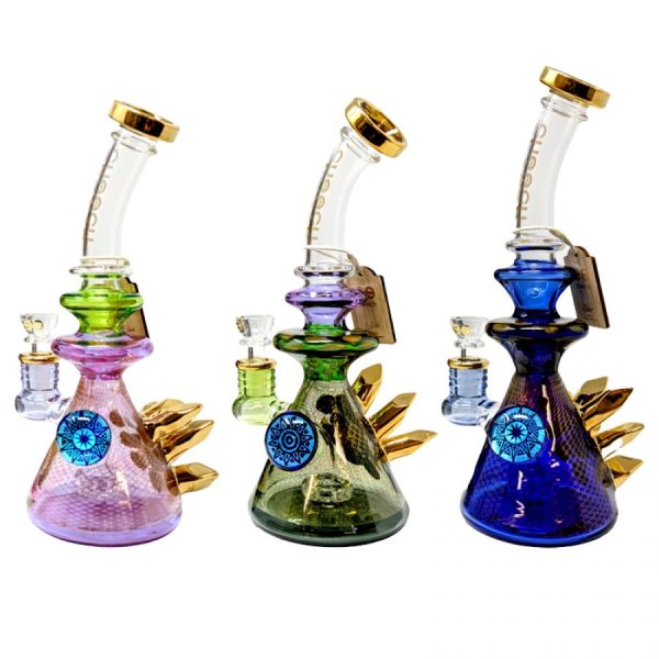 10 in cheech multi color gold crystal rig blue glass water pipe a34341 900x900 0 1