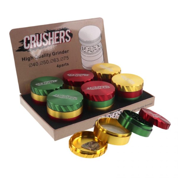 crushers 4 piece 63mm logo w magnetic top metal grinder rasta color 6ct pk 5378 900x900 0 2