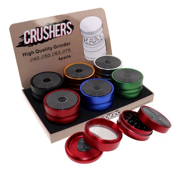 crushers 4 piece 63mm polka dot design metal grinder mix color 6ct display 3789 900x900 0