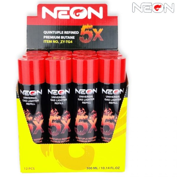 neon 5x ultra refined butane fuel lighter refill gas 300ml 12ct box 1237 900x900 0