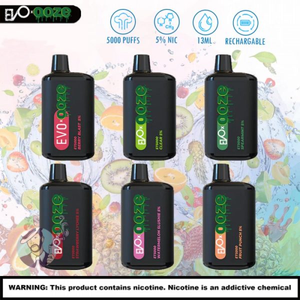 evo bar x ooze et5000 disposable vape 10ct display 5339 900x900 0