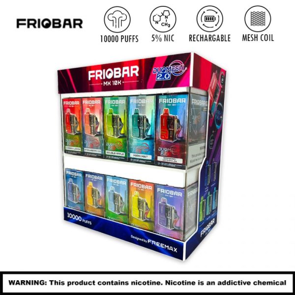 friobar mx 10000 puffs disposable vape 50ct crystal display 6475 900x900 0