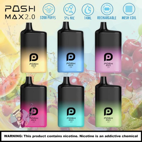 posh max 2 0 5200 puffs disposable vape 5ct display 4278 900x900 0