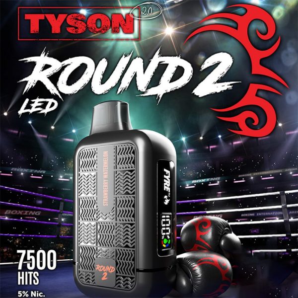 tyson 2 0 round 2 7500 puffs disposable vape 10ct display a34571 900x900 0