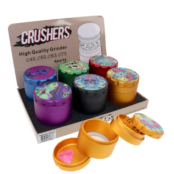 crushers piece animated design top metal grinder ct assorted display x
